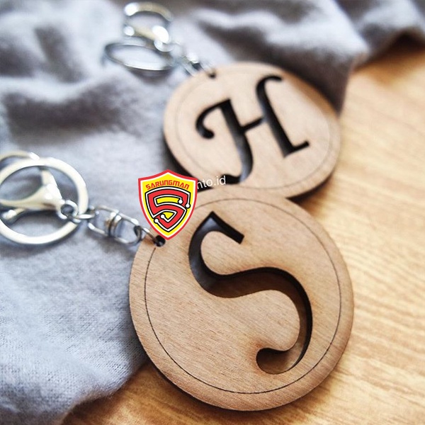 Gantungan Kunci Kayu mdf plywood Custom Nama // Custom Name mdf plywood Keychains