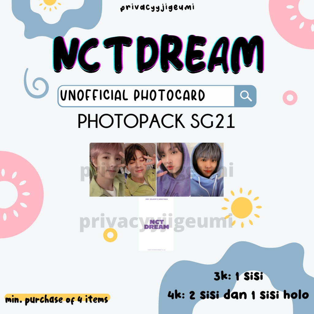 [READY] PHOTOCARD PC UNOFFICIAL NCT DREAM PHOTOPACK SG21 HAECHAN JAEMIN HOODIE UNGU JENO RENJUN