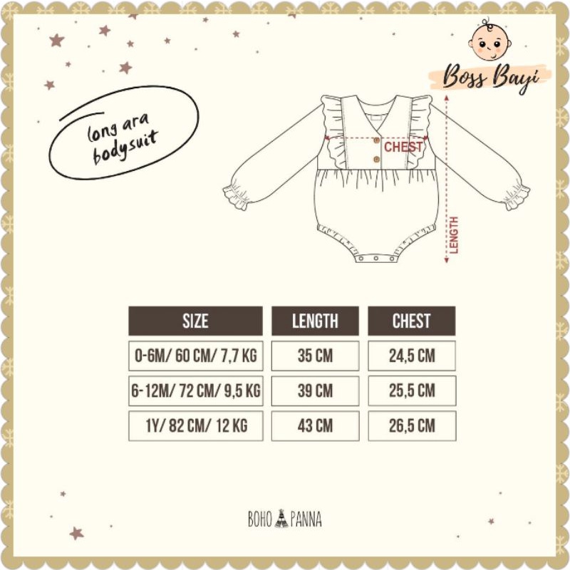 BOHOPANNA - Long Ara Bodysuit - Jumper Lengan Panjang Bayi