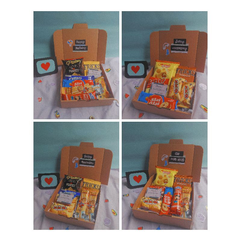 

SNACK BOX, HADIAH SNACK BUAT ULTAH / ANNIVERSARY / GRADUATE / GET WELL SOON