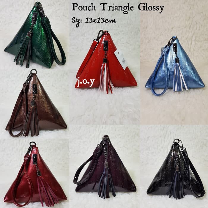 Tas Wanita/Tas Import/Tas Branded/Pouch/Pouch Triangle GLOSSY