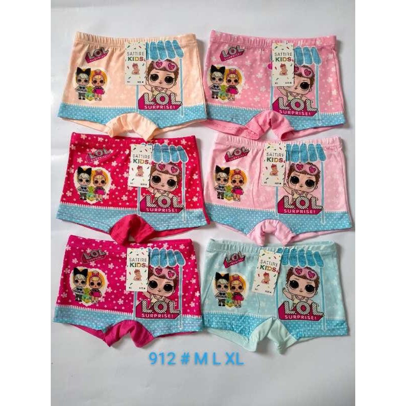 6 Pcs Celana Dalam Boxer Anak Perempuan SATIRE Kids | Grosir 6 Pcs CD Pendek Balita Sguna