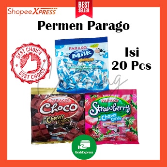 

PERMEN PARAGO ISI 20 PCS/ Empuk 60gr - Permen Susu Permen Cokelat Permen Strawberry