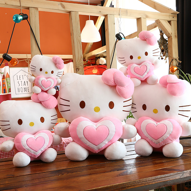 [Ready Stock] Mainan Boneka Hello Kitty 30cm-50cm Dengan Hati Cinta Plushie Plush Toy