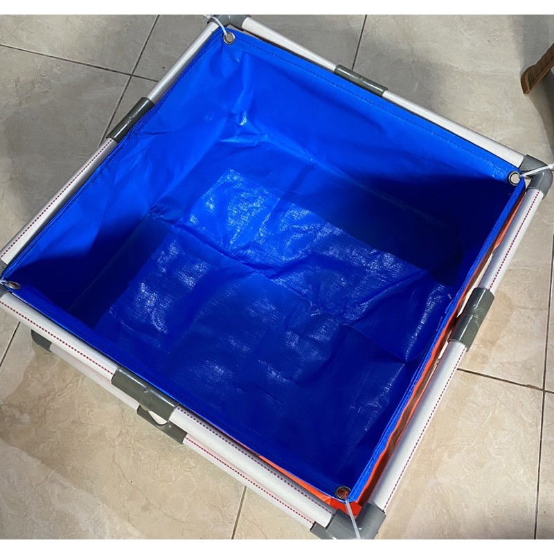 terpal kolam ikan   +   kerangka paralon ukuran 50x50x25 cm
