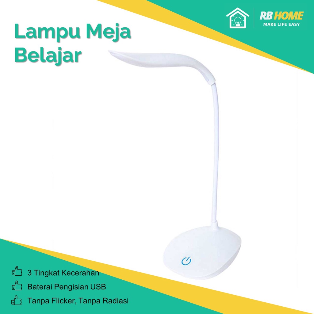 TaffLED Lampu Belajar LED / Lampu Meja Desk Lamp USB 14 LED