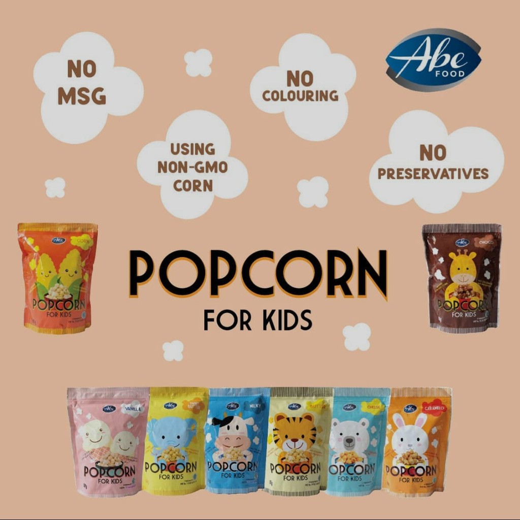 Abe Food Popcorn For Kids 80 gram / Snack Pop Corn Cemilan Anak 80 g / No MSG / No Gluten