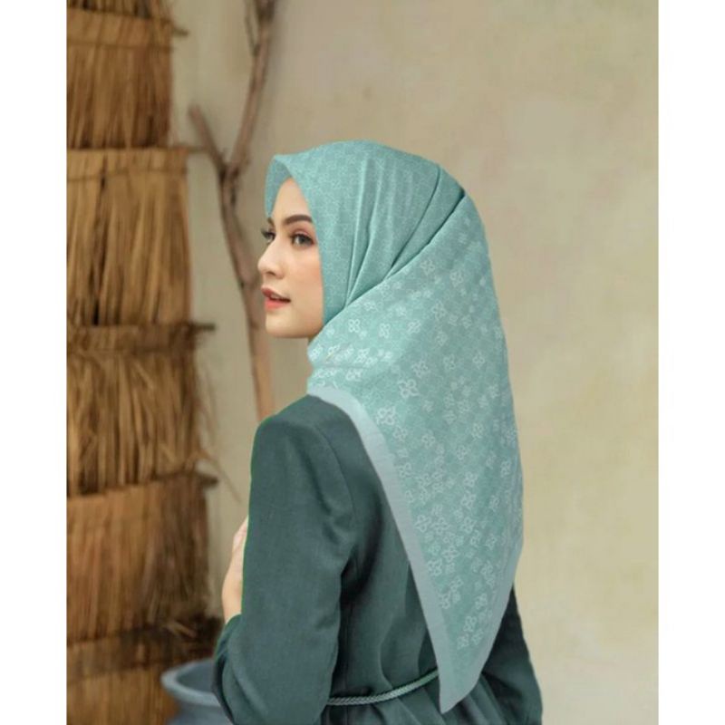 Segi empat voal motif Felisa Mint lasercut