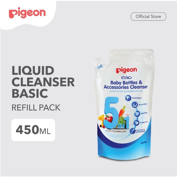 PIGEON Liquid Cleanser Basic 450ml Refill / Sabun cuci botol susu