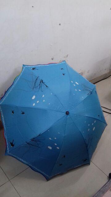 Ombotak Payung Lipat Rabenda Lapis Silver Jepang Korea Teduh Motif Lapis Anti Uv 3