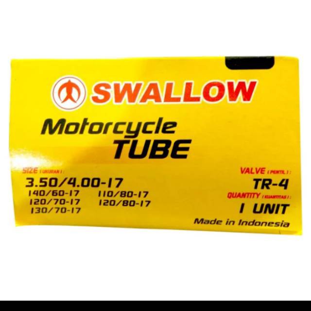 Ban Dalam Swallow 350/400-17 | 110/80-17 | 120/60-17 | 120/70-17 | 120/80-17 | 130/70-17 | 140/70-17