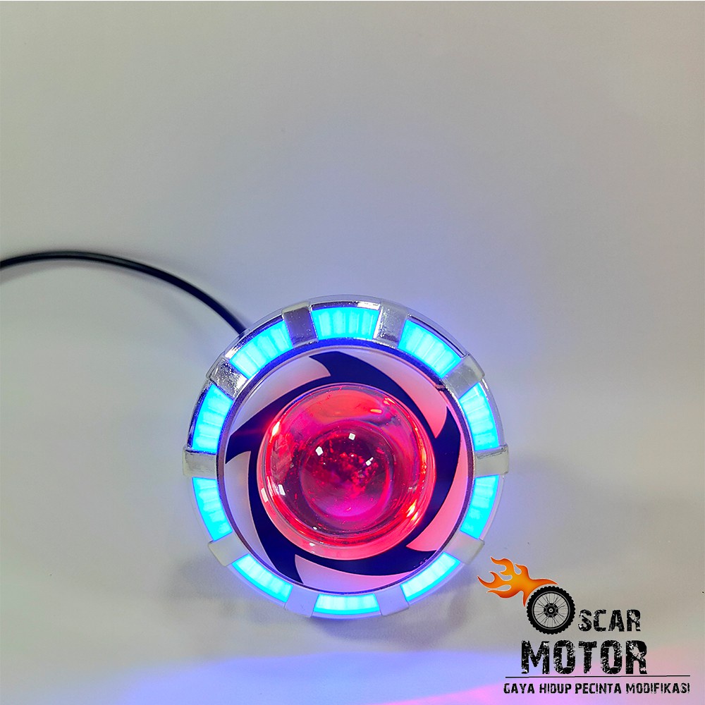 LAMPU DEPAN PROJIE V5 SABIT SISIK MINI BOHLAM LED LONG STAY FLASH HEADLAMP RAINBOW RUNING 4024 motor motor