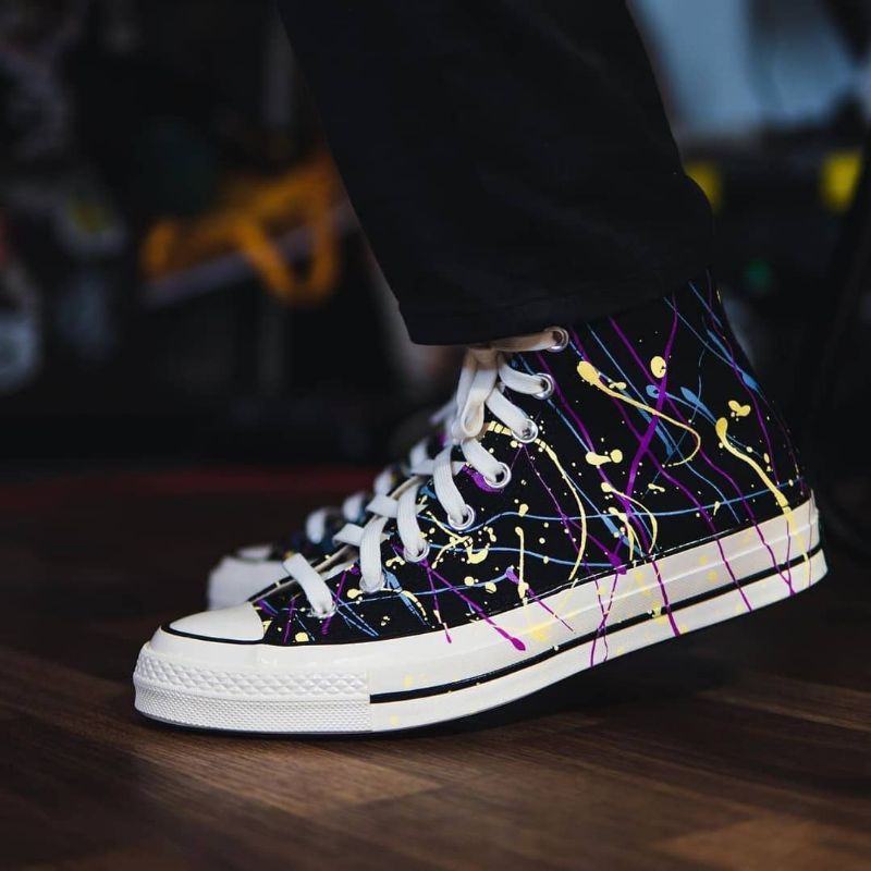 Converse Chuck Taylor All Star 70s High Archive Print Splatter Black Egret BNIB RESMI 100% ORIGINAL