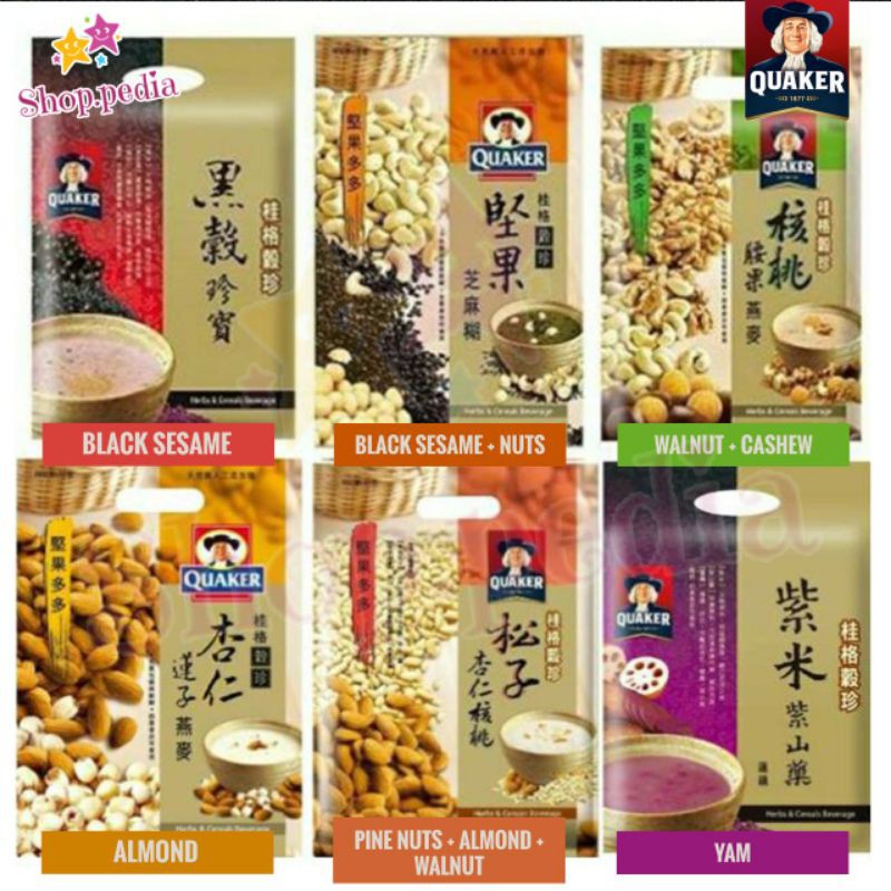 

Quaker Oat Taiwan Cashew Nut Almond Yam Wijen hitam kacang sereal quacker