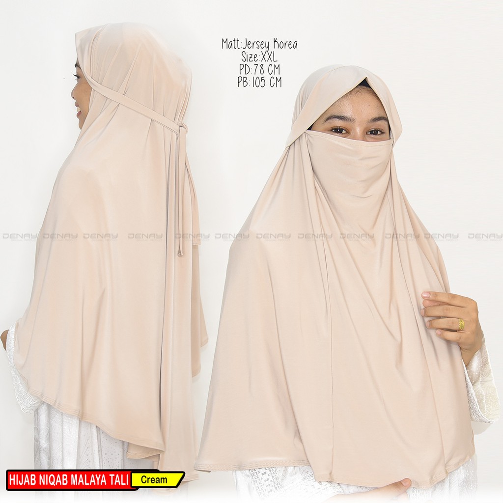 TOKODENAY - HIJAB MASKER - NIQAB MALAYA 2IN1 - BAHAN JERSEY - JILBAB WANITA MUSLIMAH - BEST SELLER