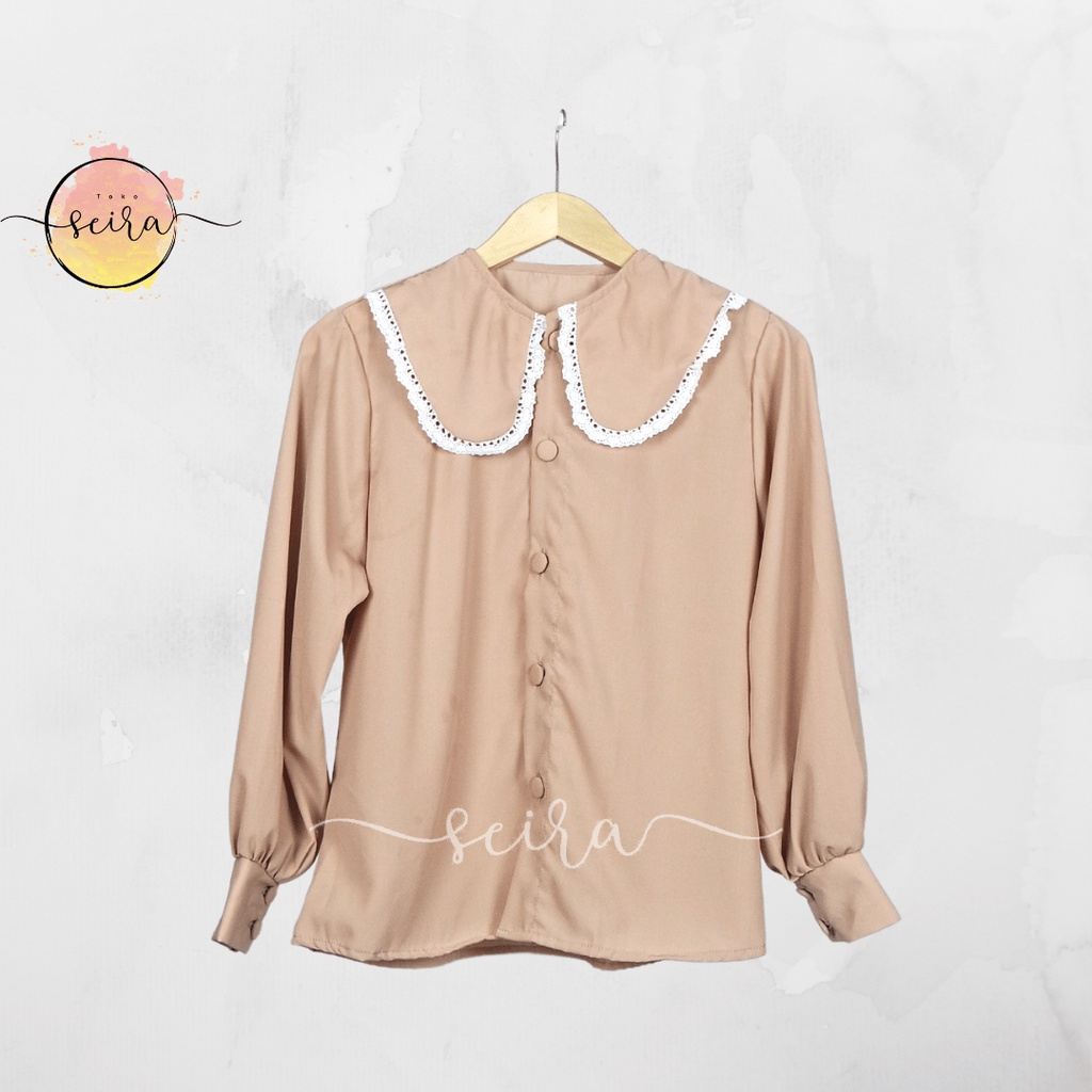 [BISA COD] Blouse Kemeja Kenami Renda / Kellya Top Blus Kenami Renda