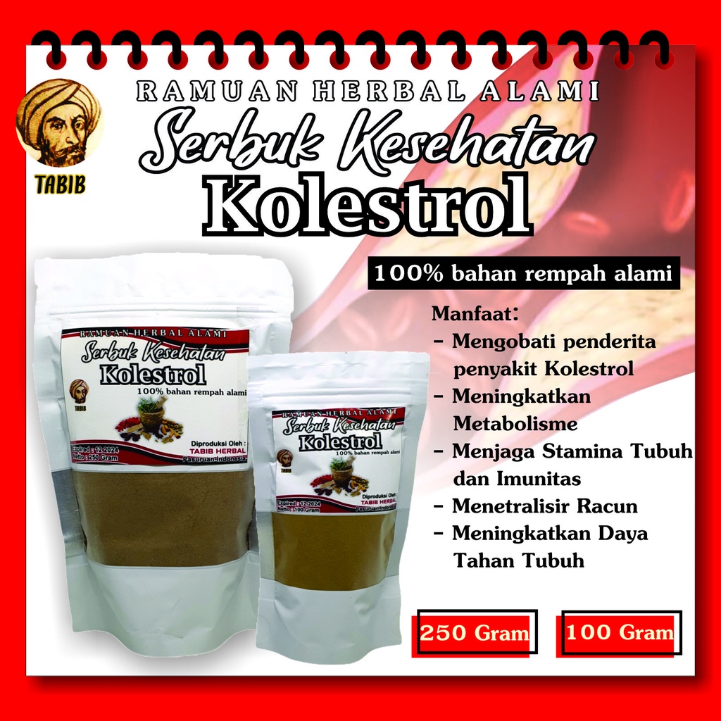 

(100% ORI) JAMU HERBAL SERBUK ANTI KOLESTEROL TABIB 100gr Teh Bubuk Obat Rematik