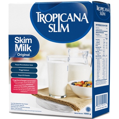 

Susu Tropicana Slim skim milk Original 1000gr