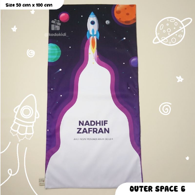 KADOKIDI Sajadah Travel Anak & Dewasa FREE NAMA & POUCH | Outerspace Series-Outerspace 6