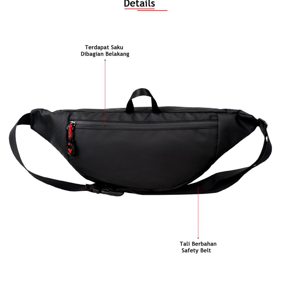 VIZCOOL - Tas WaistBag Pria Trinity/Tas Pinggang  Keren/Tas Selempang Pria/Tas Waistbag Waterproof J