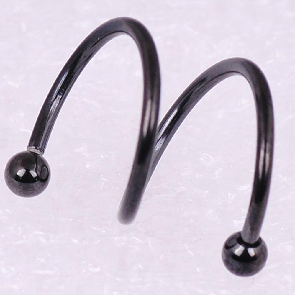 Needway Perhiasan Punk 2 Pcs Stainless Steel Helix S Spiral Bibir Hidung Cincin Tindik Tubuh