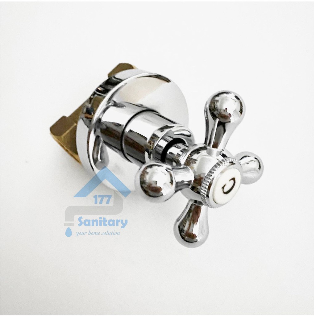 Stop kran tanam kuningan Baling minimalis 6012-keran air shower tembok putaran karet valve brass /h4