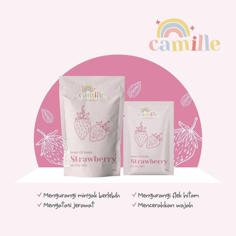 CAMILLE BEAUTY BY NADSHAVV MASKER ORGANIK BPOM 65 GRAM 25 GRAM-(65gr)Camile Strwbry