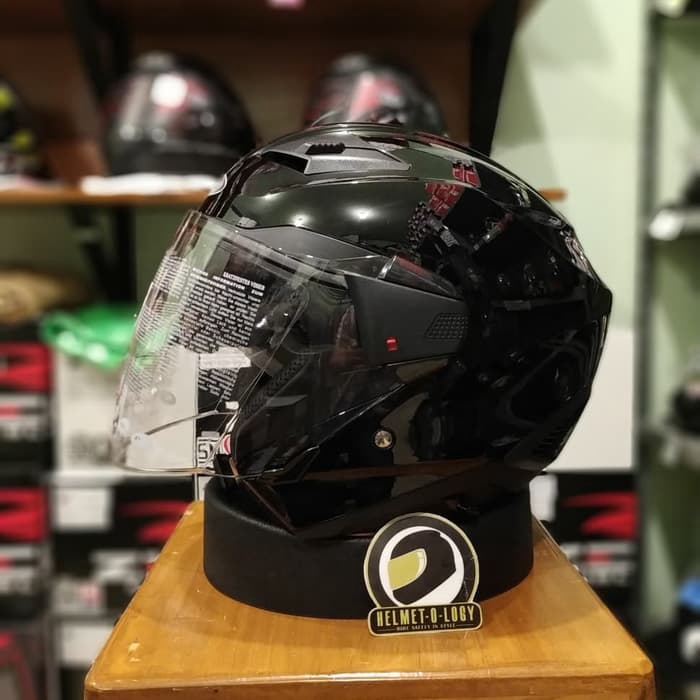 Jual Helm Half Face Zeus Z611 Black 611 Double Visor Shopee Indonesia
