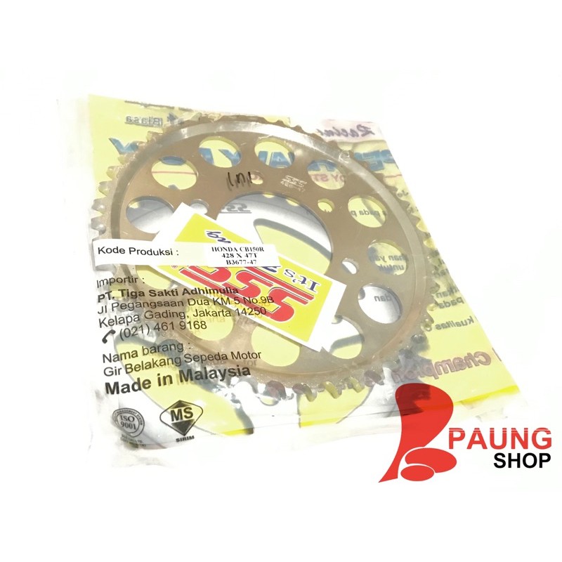 Gear Belakang SSS 428 CB150R/CBR 150 New 46T - 50T