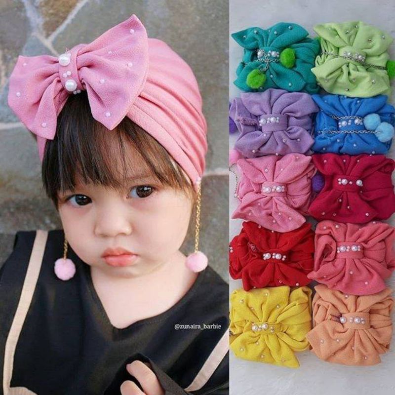 COD Turban Anak Pita Anting / Kerudung Anak / Jilbab Anak / Turban Bayi