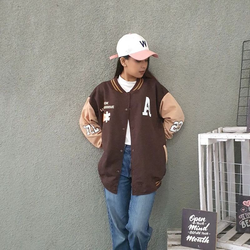 A chook XXL Jaket  Baseball Size Jumbo Oversize | Varsity Jaket Baseball Jumbo Oversize | Jaket Baseball Korean Style