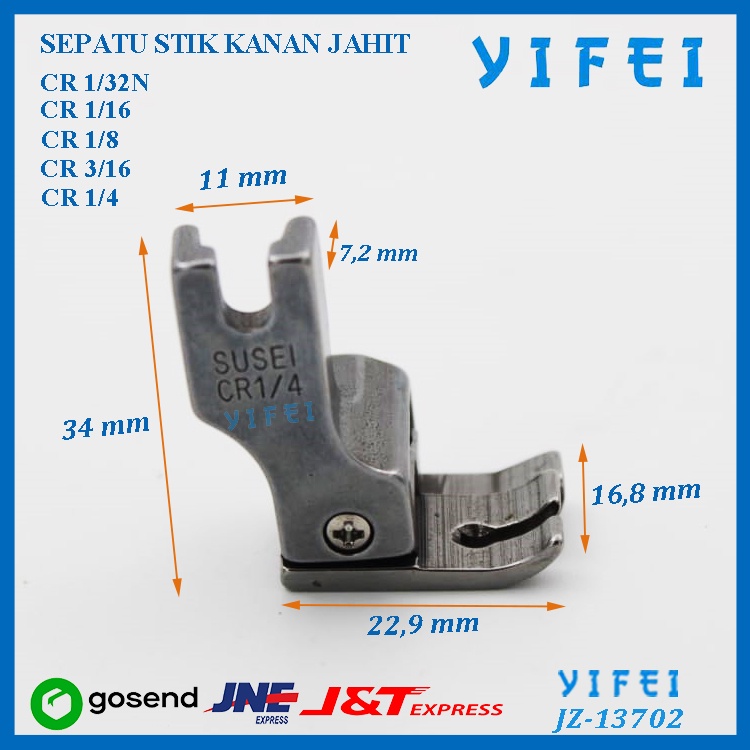 Sepatu Mesin Jahit Stik Sebelah Kanan CR Mesin Jahit HS/YIFEI-13702 - 1per32