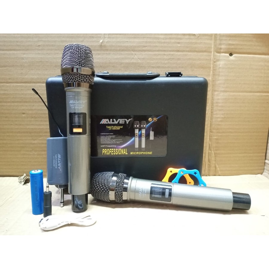 MIC WIRELESS HANDLE ALVEY LV-300UHF MIC PEGANG WIRELESS