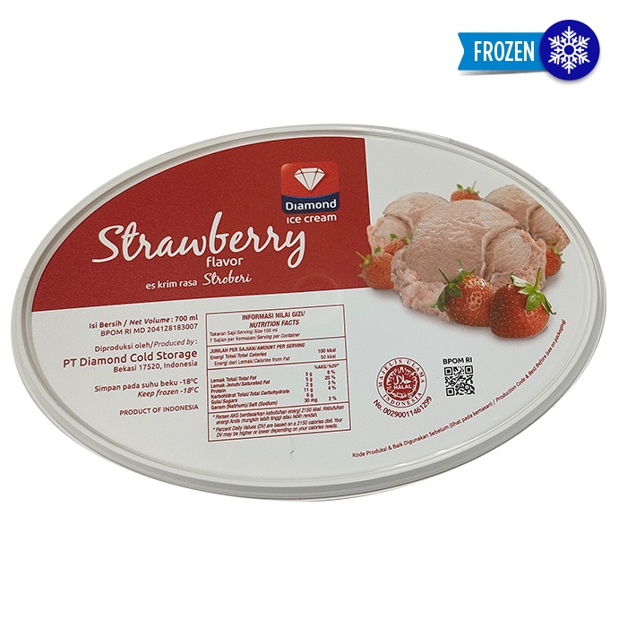 Promo Harga Diamond Ice Cream Stroberi 700 ml - Shopee
