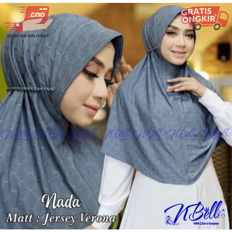 Kerudung bergo tali ulir cubit/ hijab instan bahan jersey terbaru