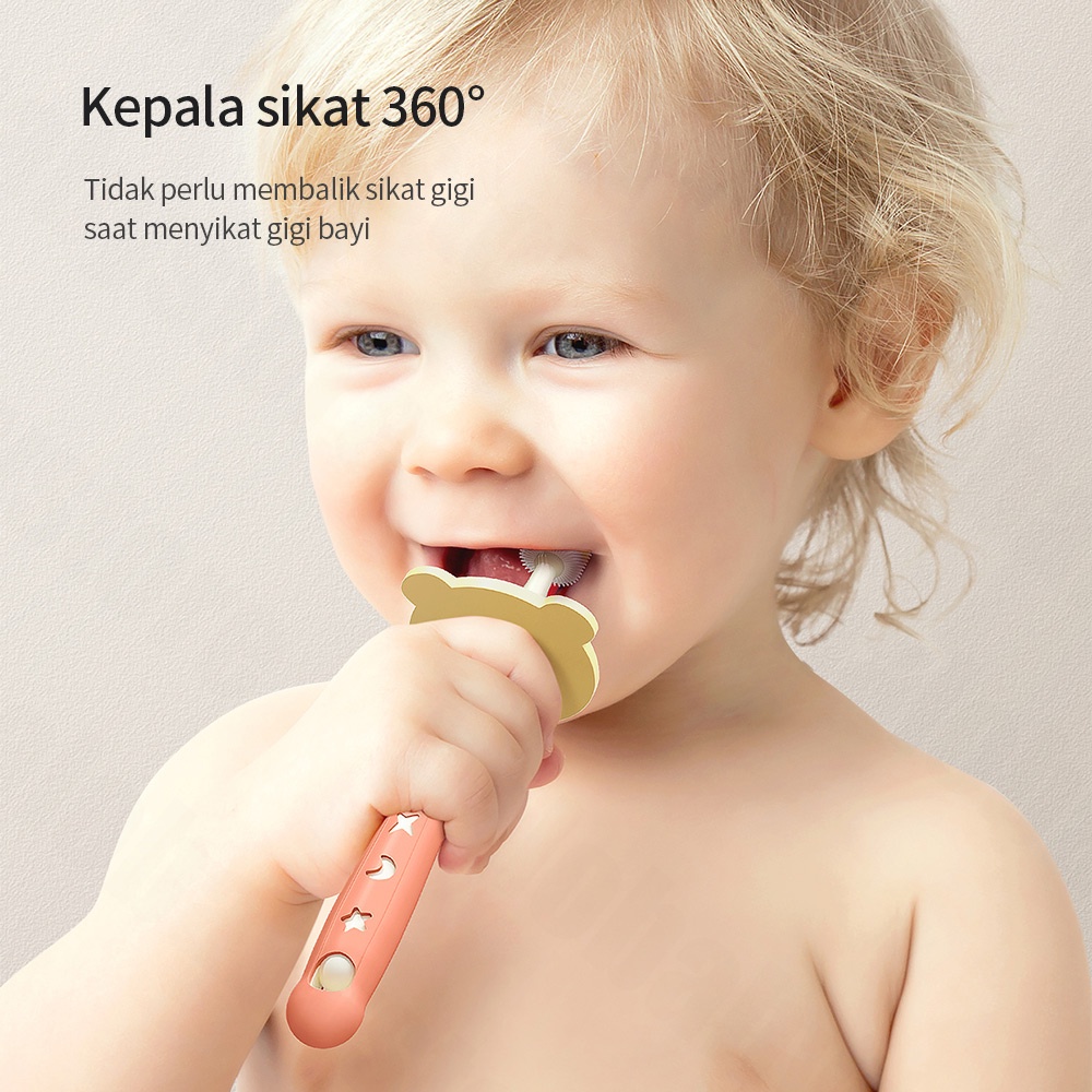 Halo Baby Store sikat gigi anak 1-6 tahun lembut /sikat gigi soft toothbrush baby 360 derajat