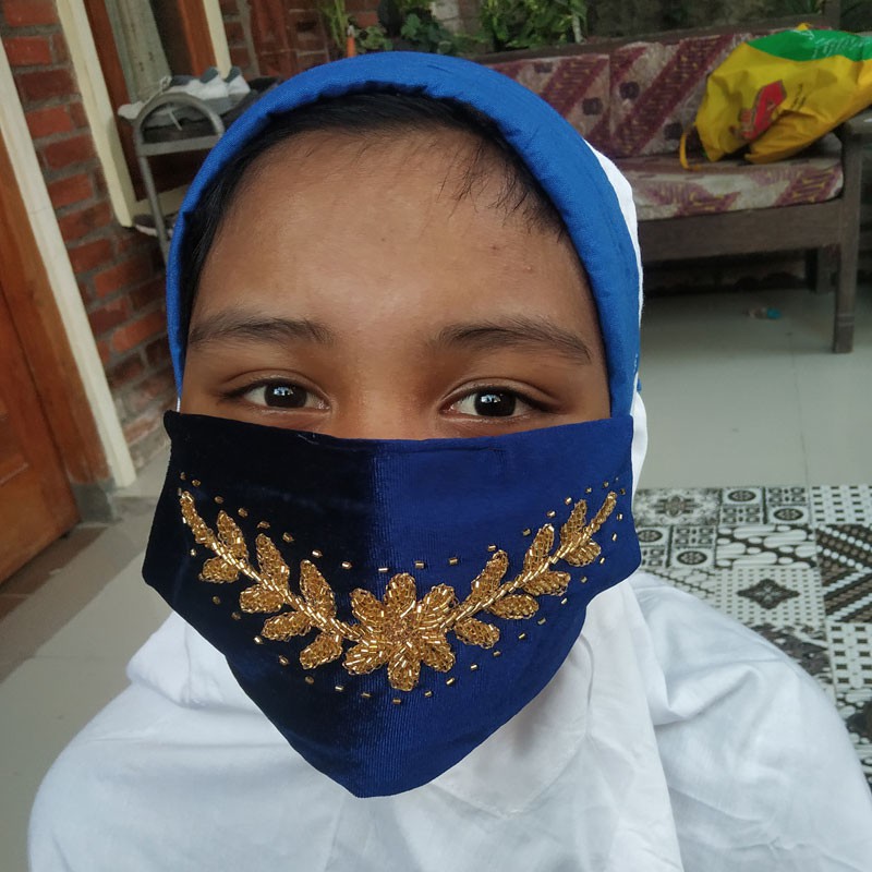 Masker Bludru Payet Beludru Masker Hias