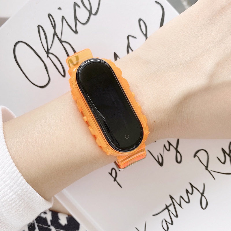 for Miband 7/6/5/4/3 Strap Transparency Silicone Strap for Xiaomi Mi Band 6/5/4/3 Transparent Soft TPU Replacement Wristband xiaomi band 5 xiaomi band 6