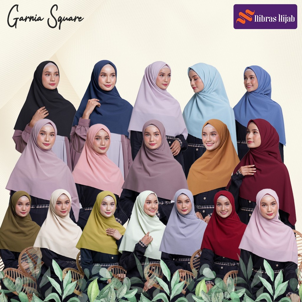 NIBRAS HIJAB GARNIA SQUARE BAHAN DIAMON CERUTTI SIZE 123 x 123 [BISA COD]