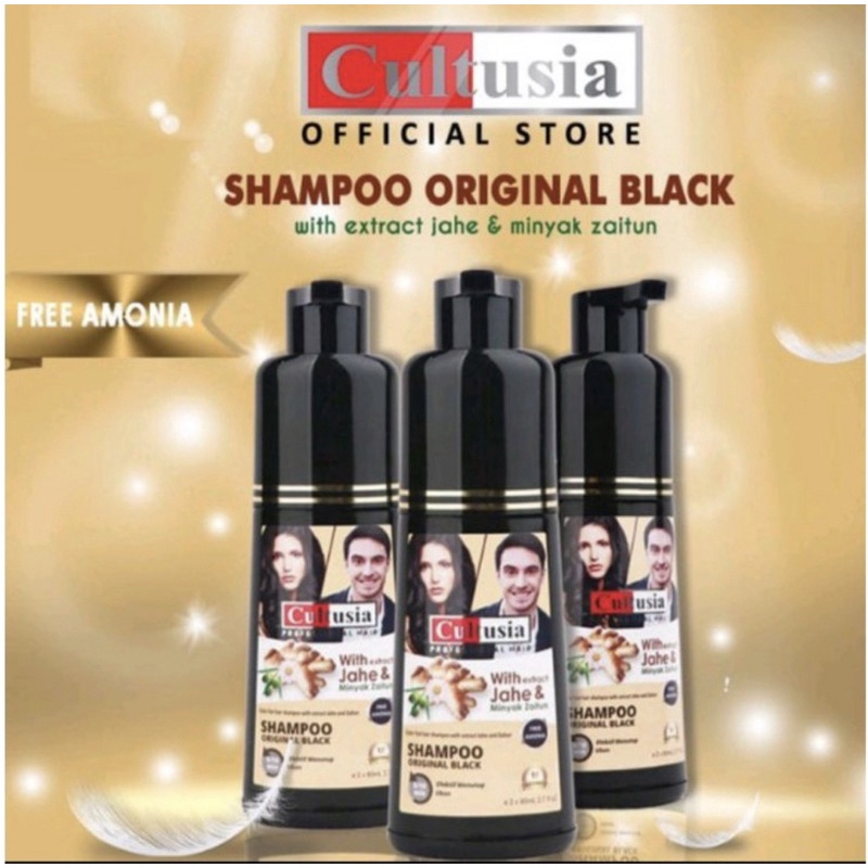 CULTUSIA SHAMPOO ORIGINAL BLACK 160 ML Shampo penghitam rambut VIRAL dijamin ORI READY STOCK