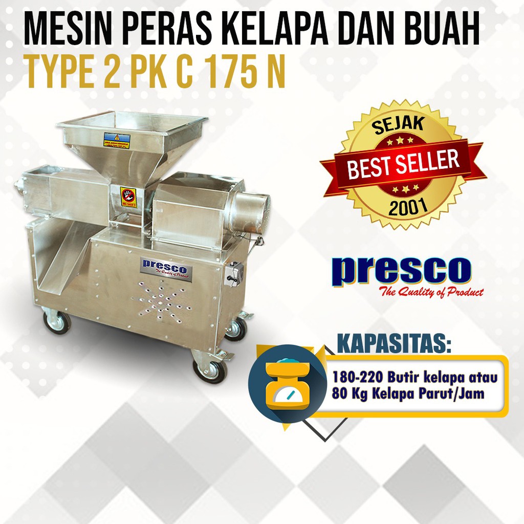 Mesin Peras Kelapa dan Buah PRESCO Type 2 PK C-175N