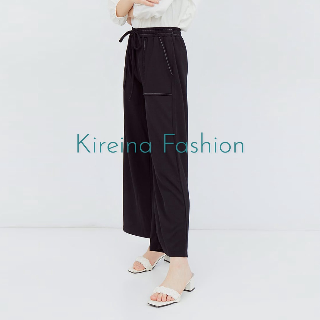 Celana Kulot Wanita Celana Kulot Knit Kulot Highwaist Celana Kantor Kulot | Kireina Fashion