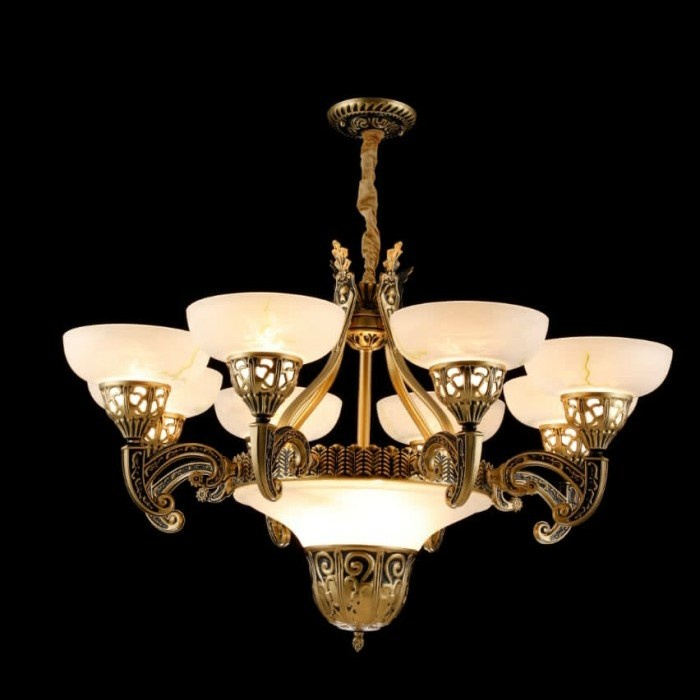 LAMPU GANTUNG HIAS KLASIK ANTIK 11 LAMPU BESI TEMPA