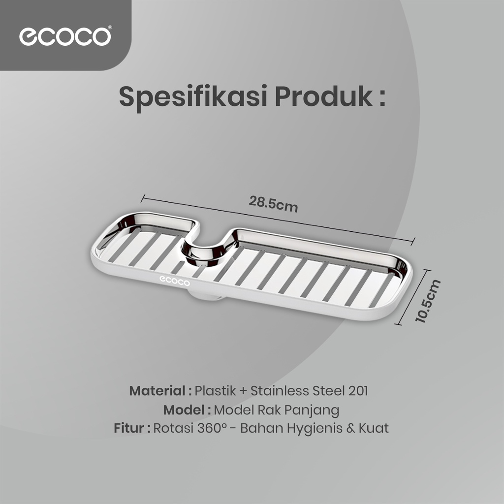 ECOCO TEMPAT SABUN KRAN SINK | FAUCHET DRAIN RACK STAINLESS E1914