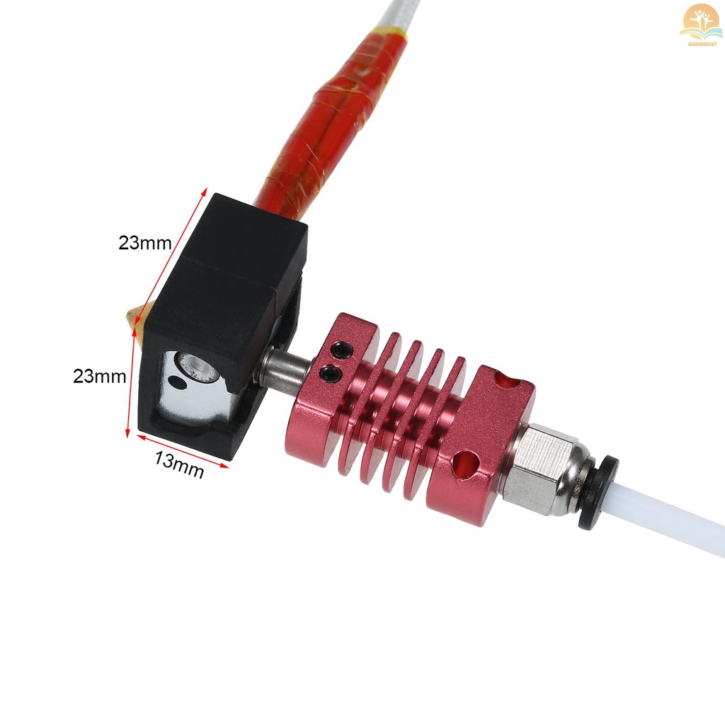 Tronxy 3D Upgrade Parts Assembled MK10 Extruder Hotend Kit with Aluminum Heating Block 0.4mm Nozzle 100K Ohm Thermistor PTFE Tube 24V 50W Compatible with X5SA/X5SAPRO/XY-2PRO 3D Printer