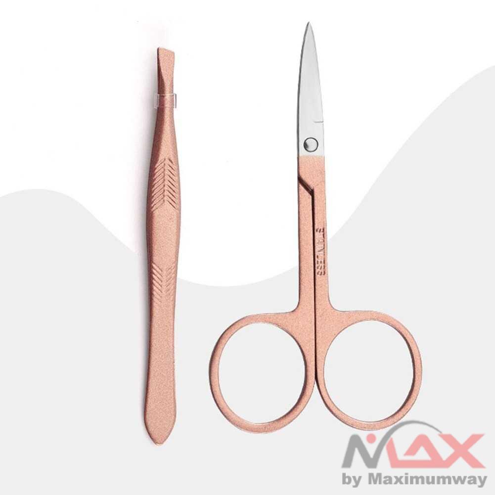 Gunting Kuku + Pinset + Kikir + Gunting alis, PROFESIONAL Paket Nail Art Set Gunting Kuku Manicure Pedicure 4 PCS Premium Quality 555 777 New 4pcs/Set Rose Gold Color Stainless Steel Manicure set Professional nail clipper Kit of Pedicure Trimmer Cutters