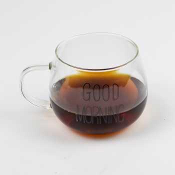 Cangkir Kopi Glass Coffee Mug Good Morning 350ml / Cangkir Kopi Stainless Gelas Tulisan Good Morning Gelas Unik Murah Dan Lucu / Gelas Cangkir Kopi Teh Anti Panas  Gelas Kaca Aesthetic Murah / Gelas Tahan Panas Dingin Stainless Kecil Tipis