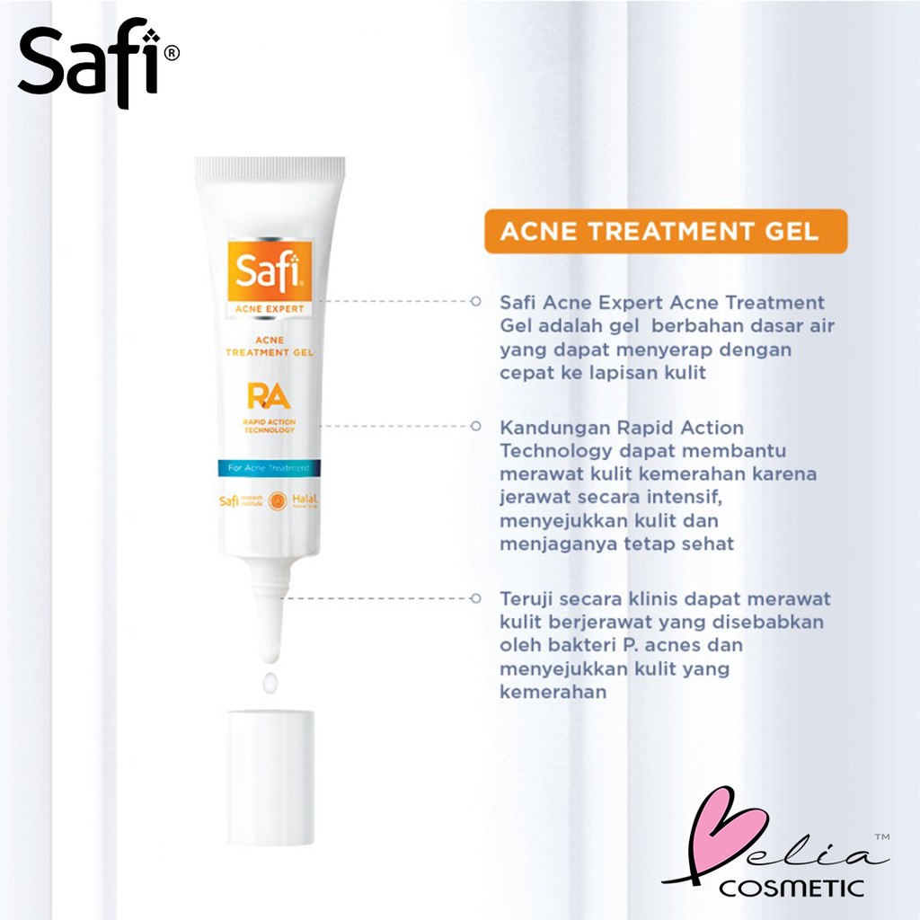 ❤ BELIA ❤ SAFI Acne Expert Series | Toner | Moisturizer | Acne Gel | Cleanser | Facial Wash (✔BPOM)
