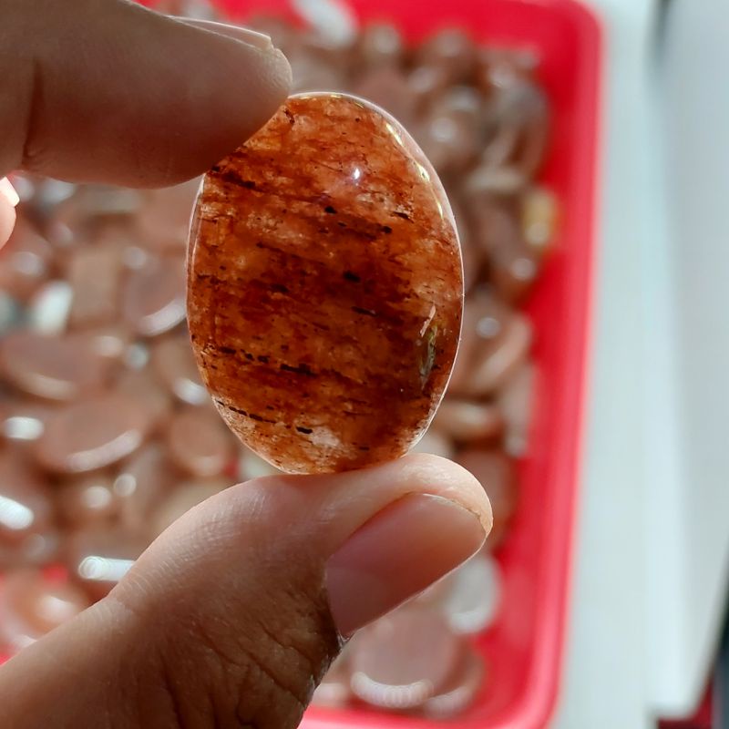 Batu akik natural batu cendana serat emas murah