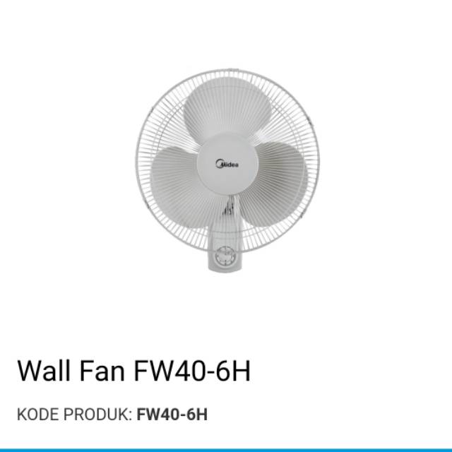 Midea FW40-6H Kipas Angin Dinding 16 Inci 3 Kecepatan Putih - Motor Kuningan